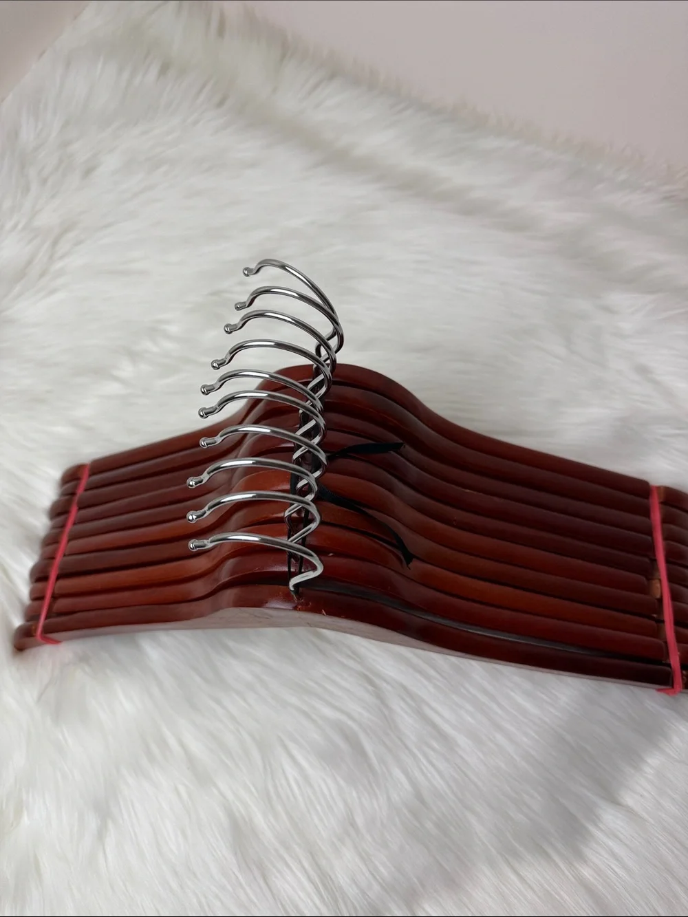 Wooden Shirt Hangers - Set of 10 in Warm Brown Mahogany